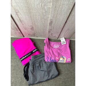 Lot of 3 Mixed Girls Size Large Sports Bra, Capri Athletic Leggings, & Tank Top